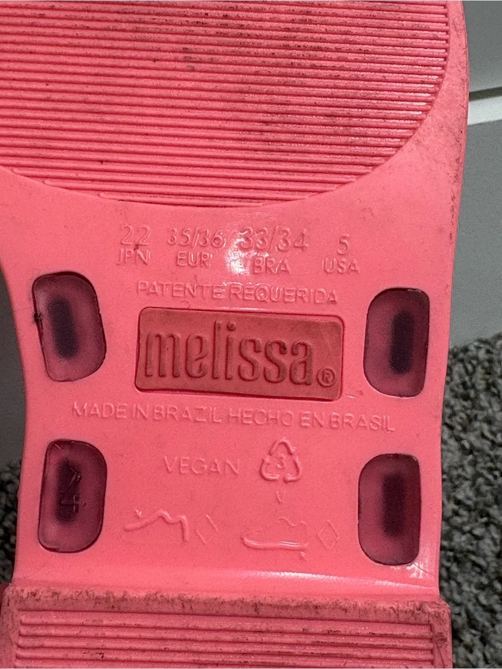 Melissa Coral Women’s Slide Sandals Size 5